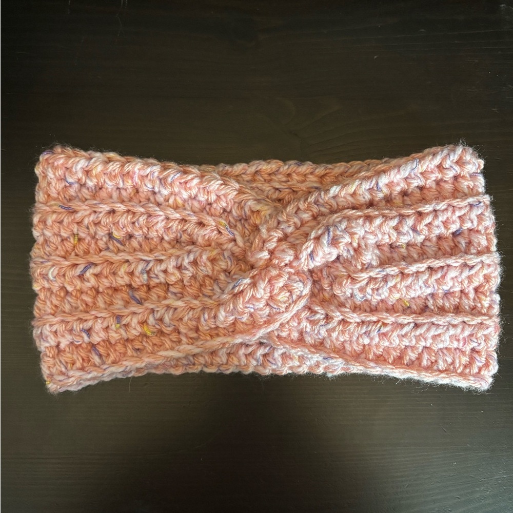 Pink Homemade Crochet Headband